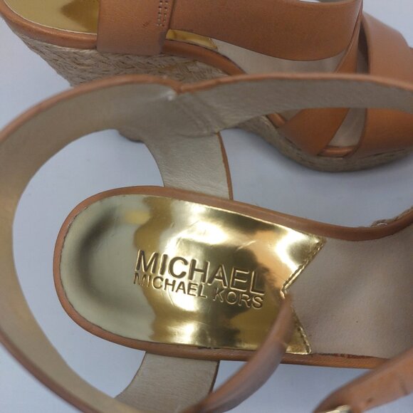 Michael Michael Kors Giovanna Leather Wedge Sandal Women's Size 6.5M - Picture 2 of 15